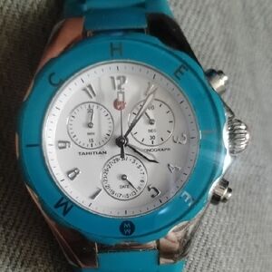 Michele Michele Tahtian  Blue and Silver Chronograph Watch